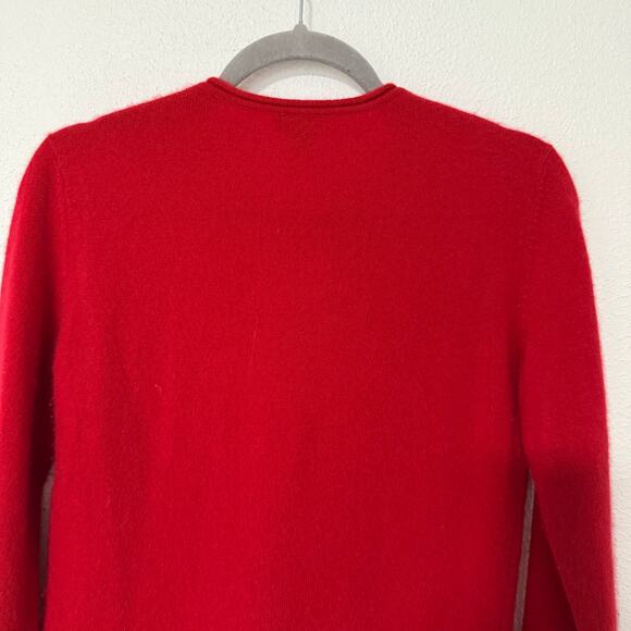 Prive 100%Cashmere Women's Red Long Sleeve Pullover Sweater Size Small - Picture 11 of 12